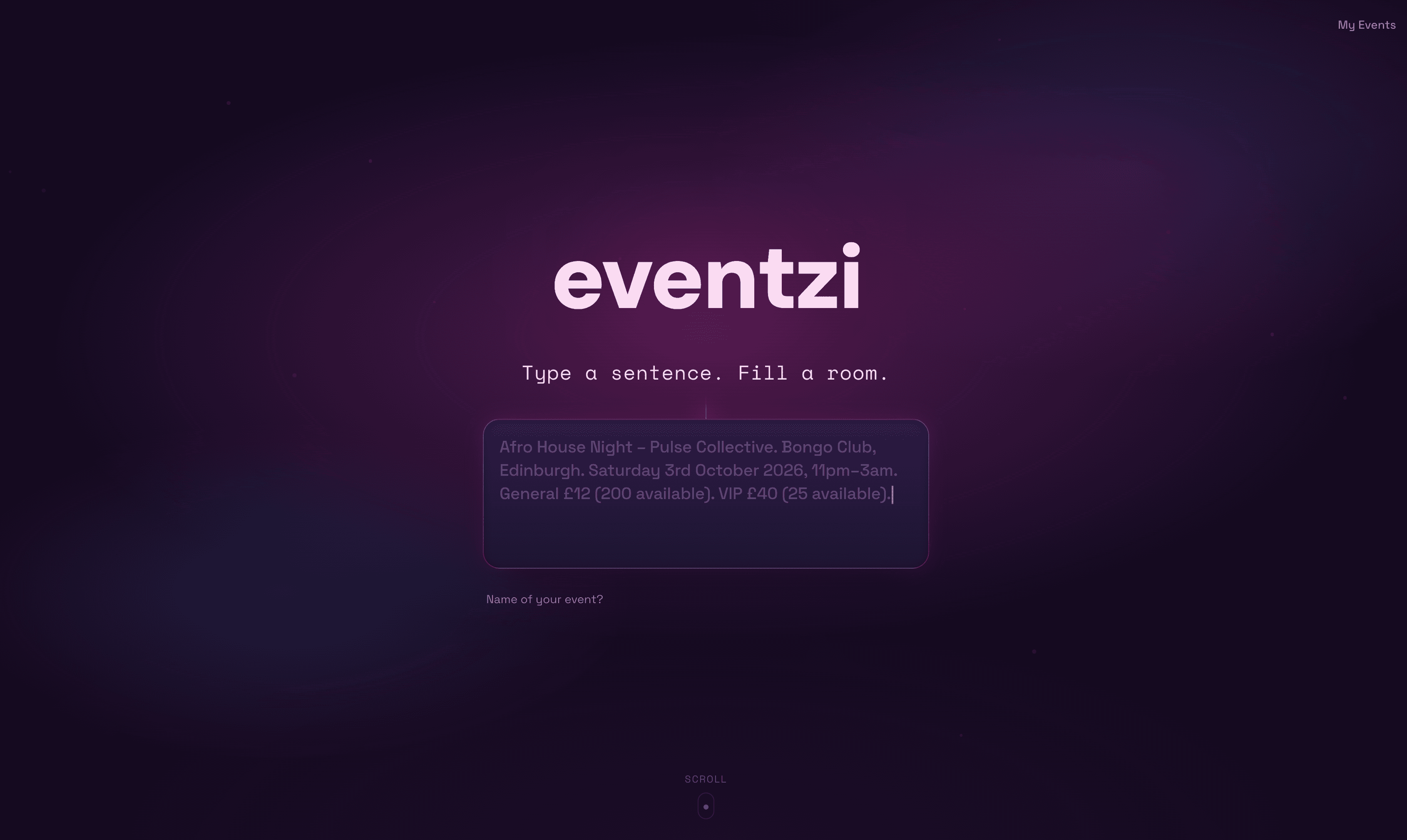 Eventzi screenshot